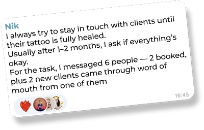 Artist feedback — 2 booked plus word of mouth